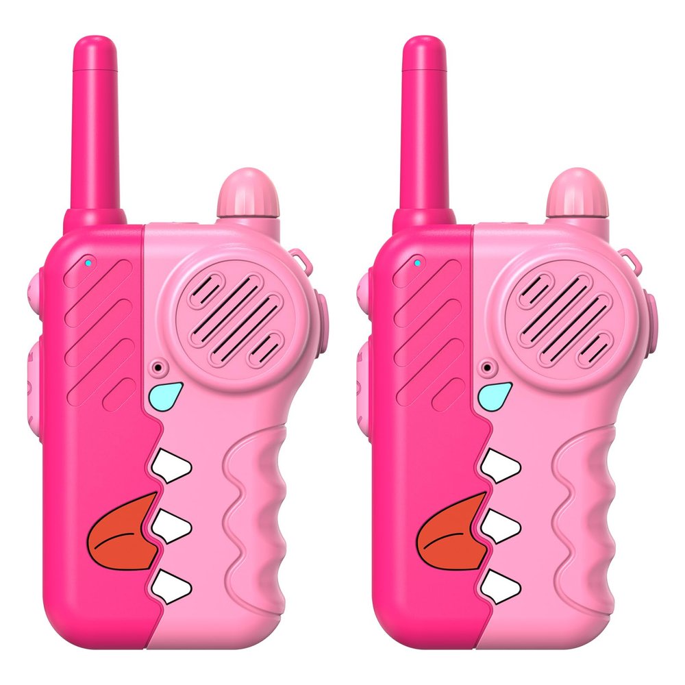 Pink Kids Walkie Talkies 2 Pack for Girls - 1000 Feet Long Range with Clear Sound, Anti-Loss Lanyard, Adjustable Volume Knob & Flashlight, Durable Birthday Gifts for 3-8 Year Old (3 AAA Batteries)