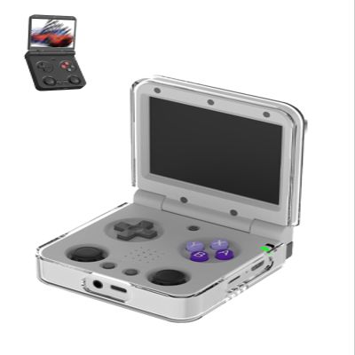 Compatible with Miyoo Flip V2 & Miyoo Flip Retro Game Console,UYRUREL PC Material Split Shell, Shock-Absorbing and Anti Drop Comprehensive Protection,Clear