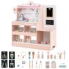 Costzon 2 in 1 Wooden Doctor Playset, Role Play Medical Toy w/24 Medical Accessories, Stethoscope, ECG Monitor, X-Ray Film, Exam Area, Hospital Pretend Playset for Toddlers 3+ Years Old (Pink) view 1