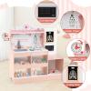 Costzon 2 in 1 Wooden Doctor Playset, Role Play Medical Toy w/24 Medical Accessories, Stethoscope, ECG Monitor, X-Ray Film, Exam Area, Hospital Pretend Playset for Toddlers 3+ Years Old (Pink) view 4