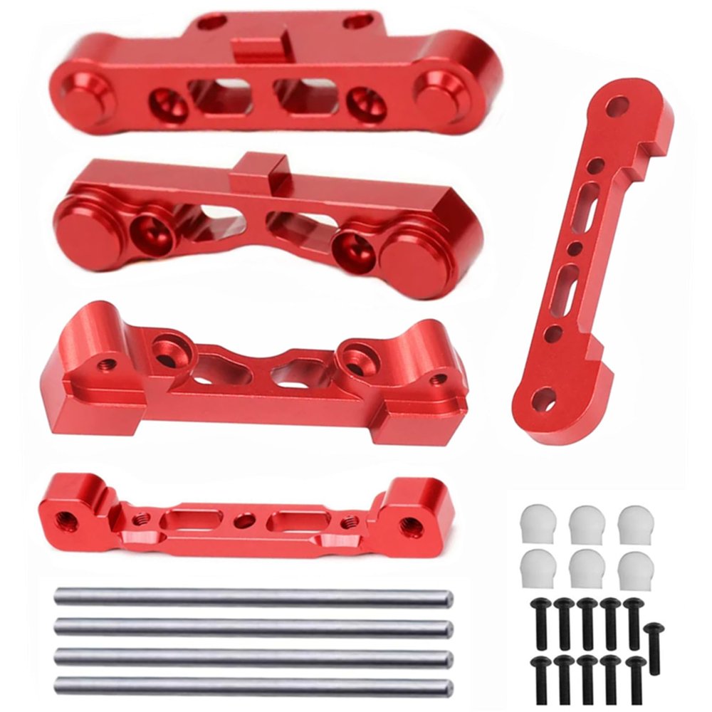 Aluminum Front Rear Lower Arm Suspension Mount Set Upgrade Parts for Arrma 1/8 kraton Notorious Outcast Typhon 6S 1/7 Felony Infraction Limitless Mojave 6S,Replace AR330378, AR330379.(Red)