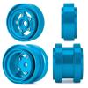 Rc car tires wheels rims Compatible With Tamiya Frog Sand Scorcher Grasshopper For Hornet 1/10 Rc For Buggy Car Parts 4Pcs Aluminum Alloy Beadlock Wheel Rim Hub(Blue) view 1