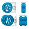 Rc car tires wheels rims Compatible With Tamiya Frog Sand Scorcher Grasshopper For Hornet 1/10 Rc For Buggy Car Parts 4Pcs Aluminum Alloy Beadlock Wheel Rim Hub(Blue) view 4