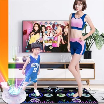 Double Dance Mat, HDMI Wireless Dance Mat, Massage Dance Blanket Soundproof Game Pad,TV Computer Dual Use Somatosensory Dance Mats(Black)