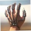 Ssguopte Skeleton Hand Bracelet 5Pcs Full Finger Rings Gothic Silver view 3