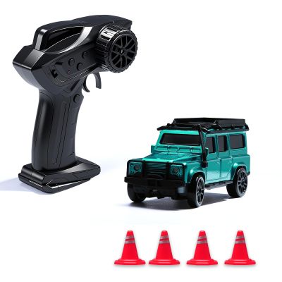 1/64 Scale Desktop Drift RC Car,Mini RC Sports Car 2.4Ghz with Gyro Mini Drift Racing Remote Contrl Cars Model Toys Hobby Gift for Adults and Kid Children's (SUV-Green)