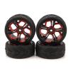 BOQEXSS RC Car Wheel Tyre Kit for HPI for HSP 1/10 RC 12mm Hex Tires and Wheel Rim Hex for Racing On Road Car P8NKR Accessories view 2
