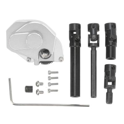 Aluminum Alloy RC Car Gear Box & Drive Shaft Set | Compatible for Axial SCX24 1/24 RC Cars | High - Performance Replacement for AXI00001 / AXI00002 | Sturdy & Rustproof (Silver)