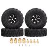 BOQEXSS RC Car Wheel Tyre Kit for Axial for SCX24 AX24 for TRX4M for FCX24 1/18 1/24 4Pcs 62X21mm 1.0 Inch Metal Beadlock Wheel Rim Tire Set RC Crawler Car(Black) view 1