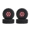 BOQEXSS RC Car Wheel Tyre Kit for Axial for SCX24 AX24 for TRX4M for FCX24 1/18 1/24 4Pcs 62X21mm 1.0 Inch Metal Beadlock Wheel Rim Tire Set RC Crawler Car(Black) view 2