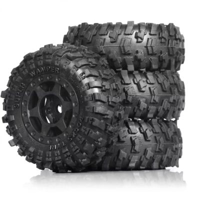 BOQEXSS RC Car Wheel Tyre Kit for TRX4M for SCX24 AX24 for FCX24 1/18 1/24 4Pcs 51Mm 1.0Inch Beadlock Wheel Tire Set RC Crawler Car Upgrade Parts Accessories