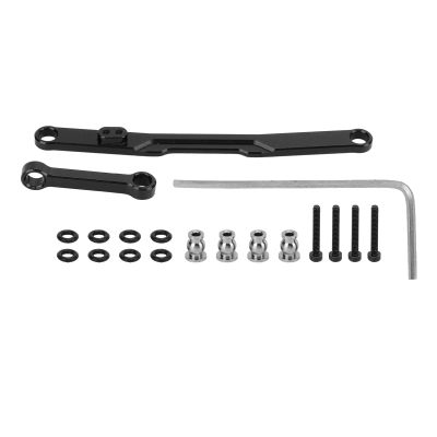 FRELEAN RC Steering Rod for SCX24 | Lightweight Aluminum Alloy Sturdy Tie Links | High Tightening Link for Axial AXI90081 / AXI00001 / AXI00002 | Easy Installation with 16 Accessories (Black)