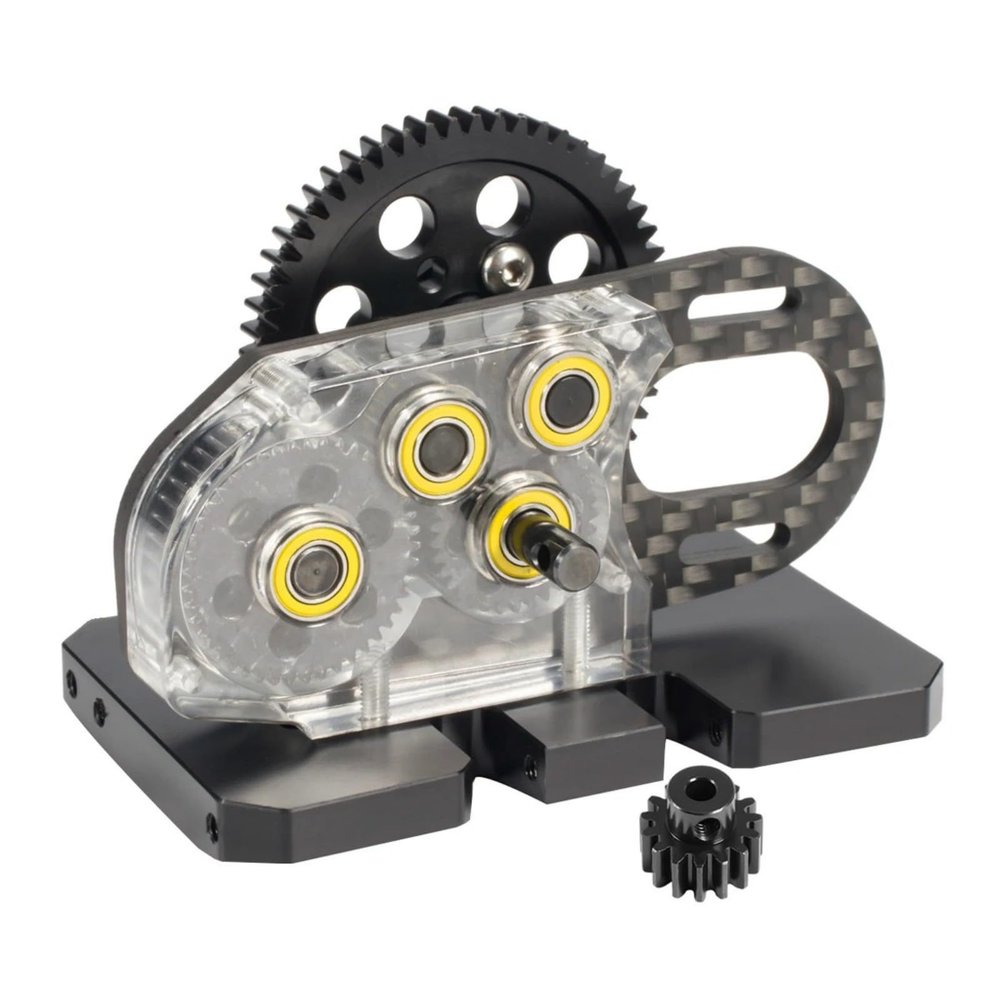 2Low LCG Transmission Overdrive Gearbox for 1/10 RC Crawler Axial SCX10 II III 90046 Capra TRX4 Upgrade Part