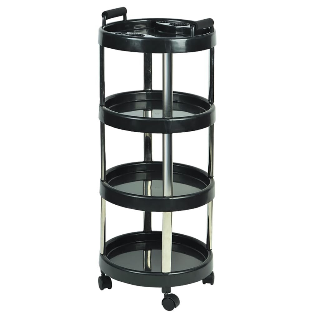 Collapsible Wagon Cart with Wheels Foldable Folding Wagons Carts Silent Universal Wheels,Hairdressing Trolley with 360 Rotation Stainless Steel Tool Rack for Hair Salon Beauty Multifunction
