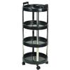 Collapsible Wagon Cart with Wheels Foldable Folding Wagons Carts Silent Universal Wheels,Hairdressing Trolley with 360 Rotation Stainless Steel Tool Rack for Hair Salon Beauty Multifunction view 1