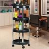 Collapsible Wagon Cart with Wheels Foldable Folding Wagons Carts Silent Universal Wheels,Hairdressing Trolley with 360 Rotation Stainless Steel Tool Rack for Hair Salon Beauty Multifunction view 4