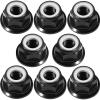 8Pcs M4 Flange Nuts Aluminum, M4-0.7mm Hex Flange Nylon Insert Lock Nuts for 1/10 Scale RC Car Traxxas Slash 4x4 2WD Stampede VXL Rustler VXL HPI Redcat Axial Racing Truck Buggy Crawler Wheels view 1