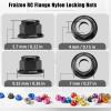 8Pcs M4 Flange Nuts Aluminum, M4-0.7mm Hex Flange Nylon Insert Lock Nuts for 1/10 Scale RC Car Traxxas Slash 4x4 2WD Stampede VXL Rustler VXL HPI Redcat Axial Racing Truck Buggy Crawler Wheels view 2