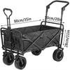 Collapsible Wagon Cart with Wheels Foldable Folding Wagons Carts Silent Universal Wheels,Outdoor Folding Utility Wagon with Brakes Foldable Hand Cart for Beach Camping and Gardening Large Ca view 3