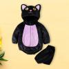 BABWWNIX Cute Halloween Animal Costume for Toddler Baby Girl Boy Fuzzy Warm Hooded Romper Funny Cosplay Jumpsuit Outfits (Purple, 6-9 Months) view 3