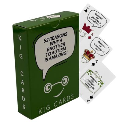 KIG CARDS Deck of Playing Cards Honoring Incredible Autism Brothers Ideal for Autism Awareness and Support for Brothers Who Inspire, Protect, and Encourage Inclusion