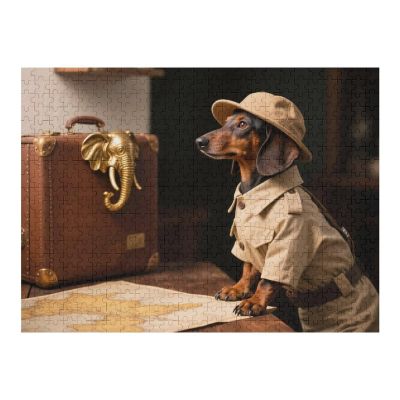 Dachshund Puzzle 500 Pieces Motivational Be Strong Be Brave Design Featuring a Cute Dachshund, Perfect for Dog and Puzzle Fans