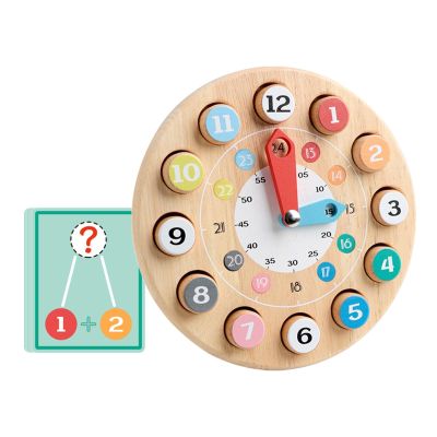 JCRBILW Wooden Clock Toy Decorative Jigsaw for 1-3 Years Old School Supplies