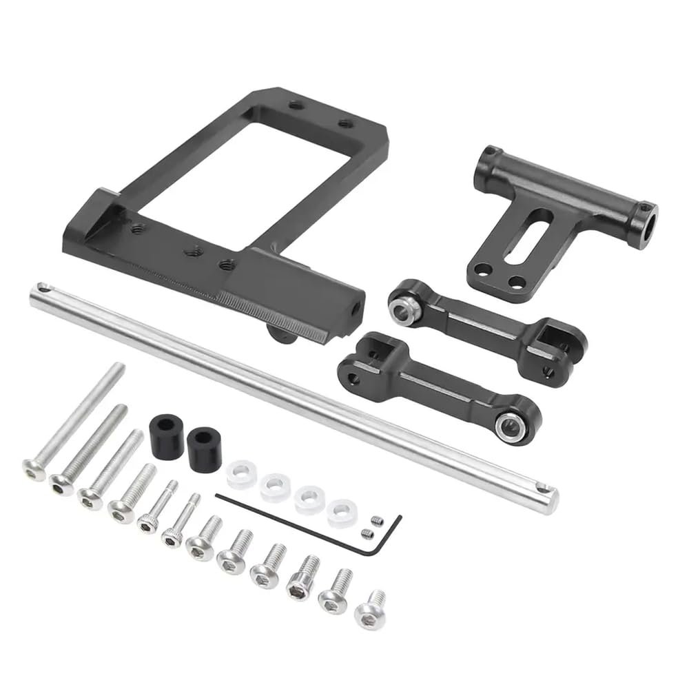 1 10 Vanquish Phoenix VS4 10 F10 Aluminum BAT Servo Mount Hydraulic Steering Link Compatible with RC Crawler Portal Axle DIY Upgrade Parts Compatible with Scale Models(Black)