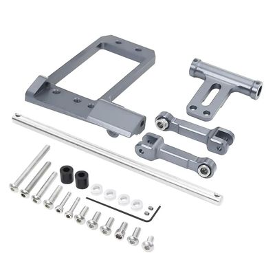 1 10 Vanquish Phoenix VS4 10 F10 Aluminum BAT Servo Mount Hydraulic Steering Link Compatible with RC Crawler Portal Axle DIY Upgrade Parts Compatible with Scale Models(Titanium)