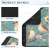 Nexawaveo Car Seat Strap Covers Cartoon Birds on Branches Turquoise Soft Flannel Shoulder Pads for Baby Car Seat Stroller Backpack view 4
