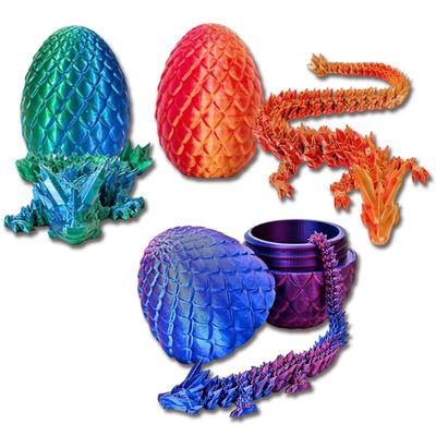 3PCS 3D Printed Dragons Set (8.62") with Dragon Eggs - Multi-Color Dragons for Kids, Adults, Home Decor, Desk Toys, Easter Gifts, and Collectible Fantasy Decorations