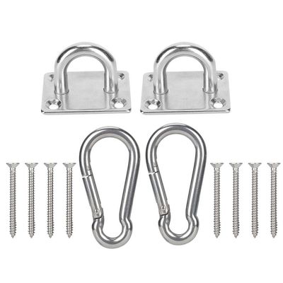 304 Stainless Steel Roof Mount Hooks | Heavy Duty Hammock/Yoga Ring/Sandbag Hanging Plate | Sturdy Swing Hook for Indoor & Outdoor Use | 8 Screws Included