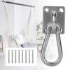 304 Stainless Steel Roof Mount Hooks | Heavy Duty Hammock/Yoga Ring/Sandbag Hanging Plate | Sturdy Swing Hook for Indoor & Outdoor Use | 8 Screws Included view 2
