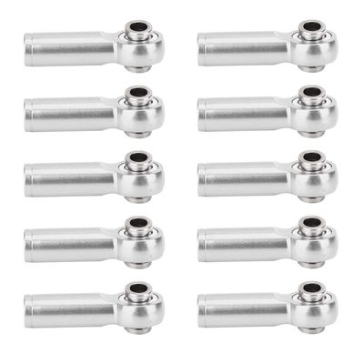 10Pcs Aluminum Alloy M4 Push Rod Joints | Positive & Negative Thread for 1/10 RC Cars/Trucks | Sturdy Replacement Parts for Crawler Vehicles | 5 Colors Available (Silver)