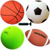 AppleRound Pack of 4 Sports Balls with Pump for Kids and Teens - 1 Each of 8.5-Inch Soccer, Basketball, Playground Ball, and 9-Inch Football view 1
