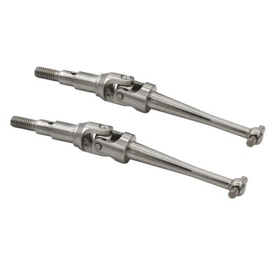 2PCS Steel Universal Joints CVD For MJX HYPER GO 14209 14210 H14BM 16207 16208 16210 H16 RC Car Upgrade Accessories(Silver)