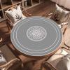Round Mahjong Mat Thickened and Non-Slip Mahjong Table Cover with Carrying Bag,(Light Blue,95cm/37.4in) view 2