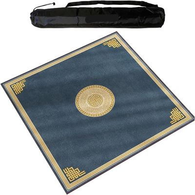 Large Mahjong Mat with Rubber Backing, Anti Slip and Wear-Resistant Mahjong Paigow Table Mat, Table Mat for Mahjong Paigow Poker Card Games(Red,90 cm/35.43 in)(Blue,70 cm/27.55 in)
