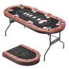 VEVOR Foldable Poker Table, 8 Player 72 in Folding Casino Leisure Table with Padded Rails and Cup Holders, Oval Portable Game Tables with Felt & Metal Legs, for Texas Hold'em Game and Blackjack view 1