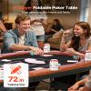 VEVOR Foldable Poker Table, 8 Player 72 in Folding Casino Leisure Table with Padded Rails and Cup Holders, Oval Portable Game Tables with Felt & Metal Legs, for Texas Hold'em Game and Blackjack view 2