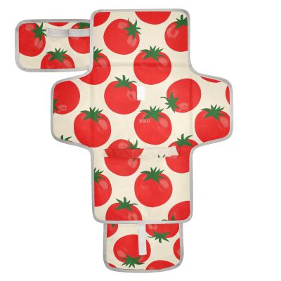 Beige Cartoon Tomato Silhouettes Reusable Baby Changing Pads with Tissue Pocket Waterproof Pads for Baby Infant Travel Station Kit cambiador de pa?ales para Bebes