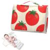 Beige Cartoon Tomato Silhouettes Reusable Baby Changing Pads with Tissue Pocket Waterproof Pads for Baby Infant Travel Station Kit cambiador de pa?ales para Bebes view 2