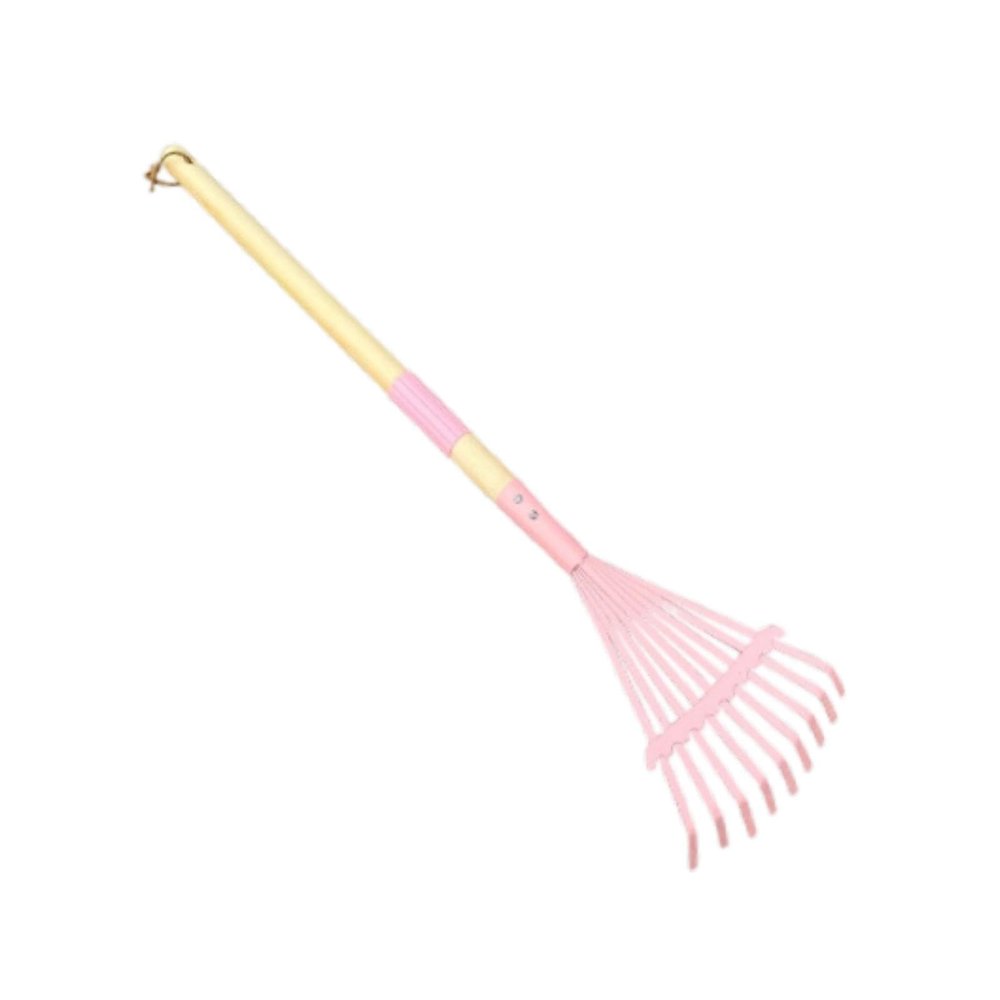 Gralara Children's Gardening Tool Set for with Pink Design for Ages 6+, Leaf Rake