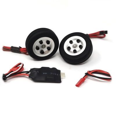 TYXTTGY RC Airplane Electric Brake with 2 Pcs Diameter 45mm Wide 14mm Wheels (3mm /4mm Axle) for RC Model Fixed Wing Accessories(4mm)