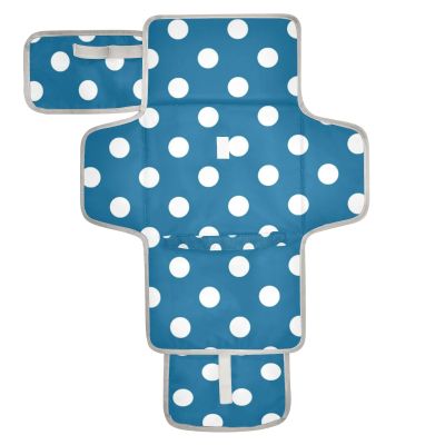 White Dots on Blue Background Reusable Changing pad Covers with Tissue Pocket Travel Changing pad for Baby for Girl & Boy cambiadores de pa?ales para Bebes