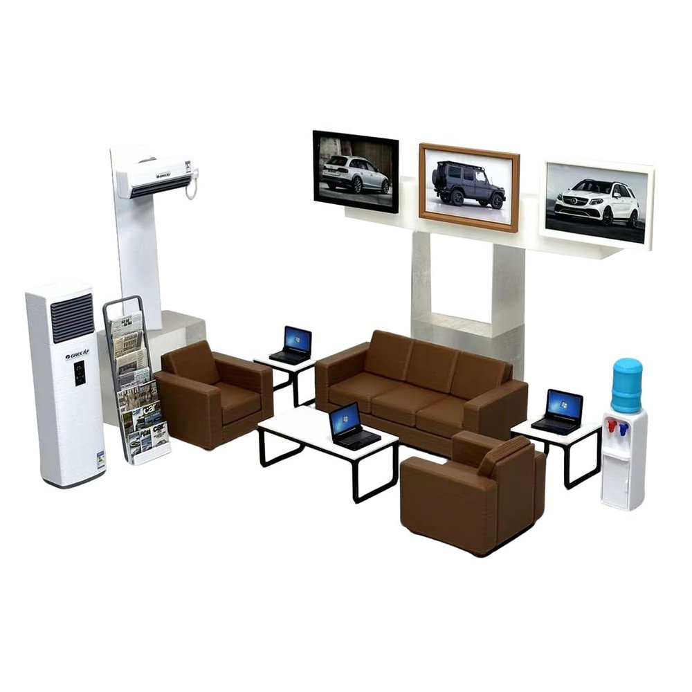 Xenotrix 1/18 Office Break Scene Model Set, DIY Modification Shop Scene Equipment Model, Exquisite Decorative Item, Perfect As a