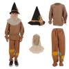 4PCS Scarecrow Costume Kids Scare Crow Outfit with Hat Shirt Pants Accessories Halloween Cosplay for Boys Girls view 1