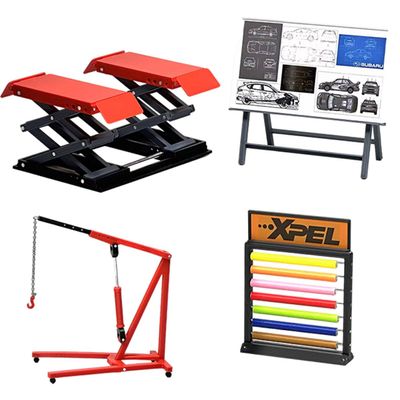 Xenotrix 1/18 Lift and Magazine Rack Model Set, DIY Car Repair Shop and Custom Shop Scene, Exquisite Decorative Item, Perfect As a