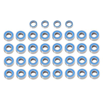 RC Car Parts Compatible with Tamiya for GF02 RC Car Upgrade Modification Replacement Parts Accessories 36pcs Sealed Steel Bearing Kit(Blue)