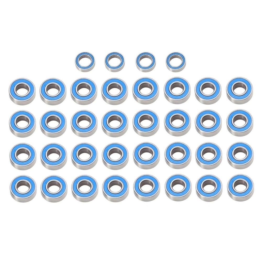 RC Car Parts Compatible with Tamiya for GF02 RC Car Upgrade Modification Replacement Parts Accessories 36pcs Sealed Steel Bearing Kit(Blue)